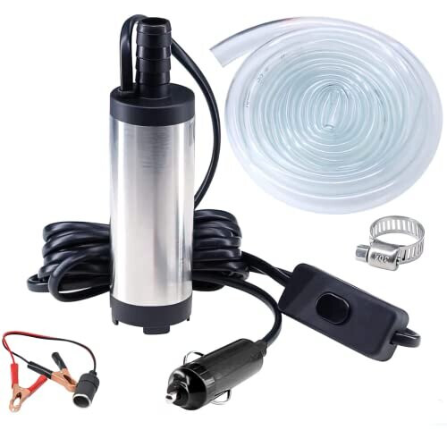 Water Pump Diesel Fuel Pump 12V Inline Water Pumps, with Adapter Clip