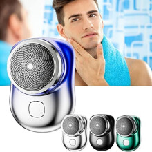 Mini-Shave Portable Electric Shaver, Electric Razor for Men, Pocket Size Mini Shaver, Type-c Rechargeable/Travel Essentials 6.54.5cm (Blue)