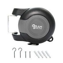 Ram Wall Mounted Twin Cable Washing Line - 30m Long Clothes Line Retractable - Extendable Laundry Drying String Line Heavy-Duty Plastic & Polyvinyl