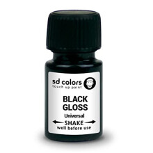 TOUCH UP PAINT UNIVERSAL GLOSS BLACK 8ml for Repair Stone Chips Scratches Car Moto Bicycles Alloy wheels