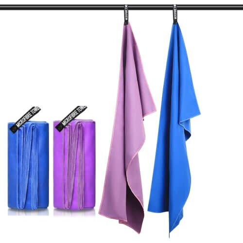 2 Pcs Microfibre Gym Towel,Travel Towels Quick Dry Large Beach Swimming  Towel Ultra Lightweight Sweat Towels Sports Towel Super Absorbent（40x80cm）  on OnBuy