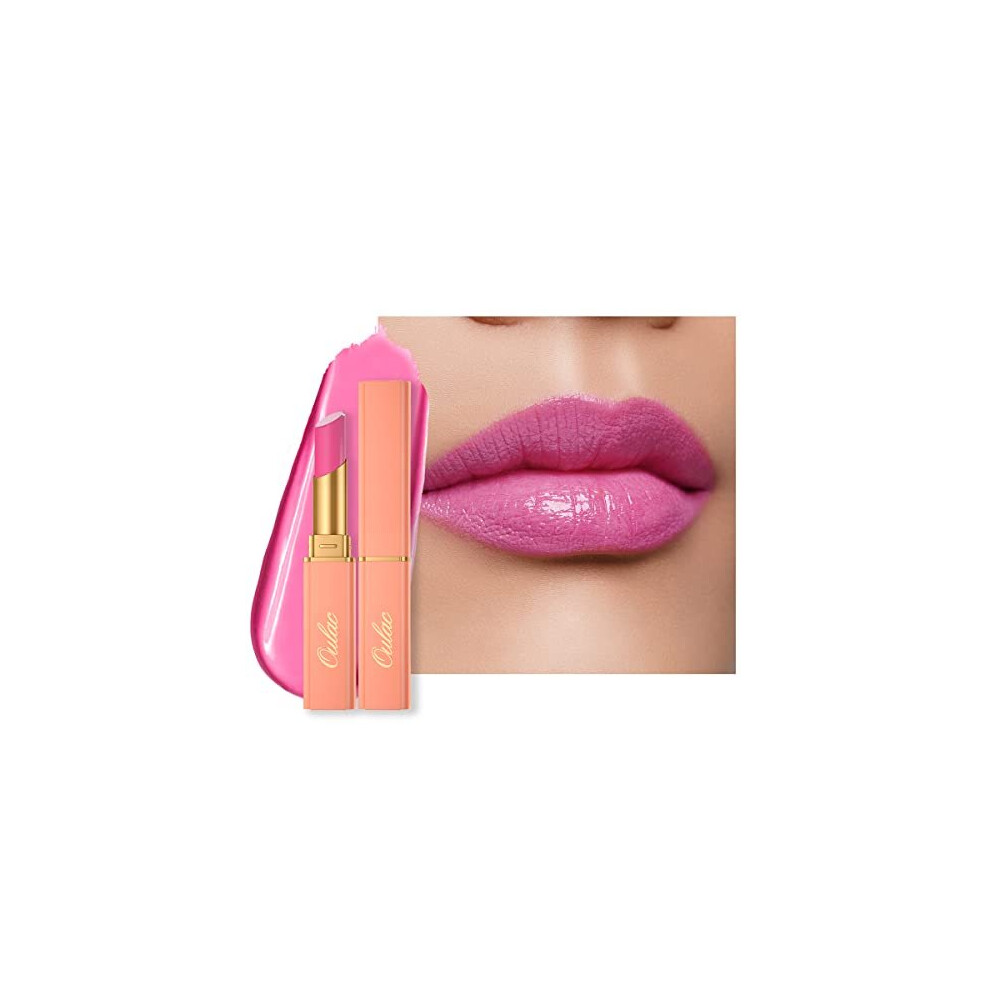Oulac Moisture Shine Lipstick, Juicy Finish, Balm-Like Texture,Moisturizing Lips,90% Essential Oils,Vegan, Cruelty-Free & Gluten-Free,06