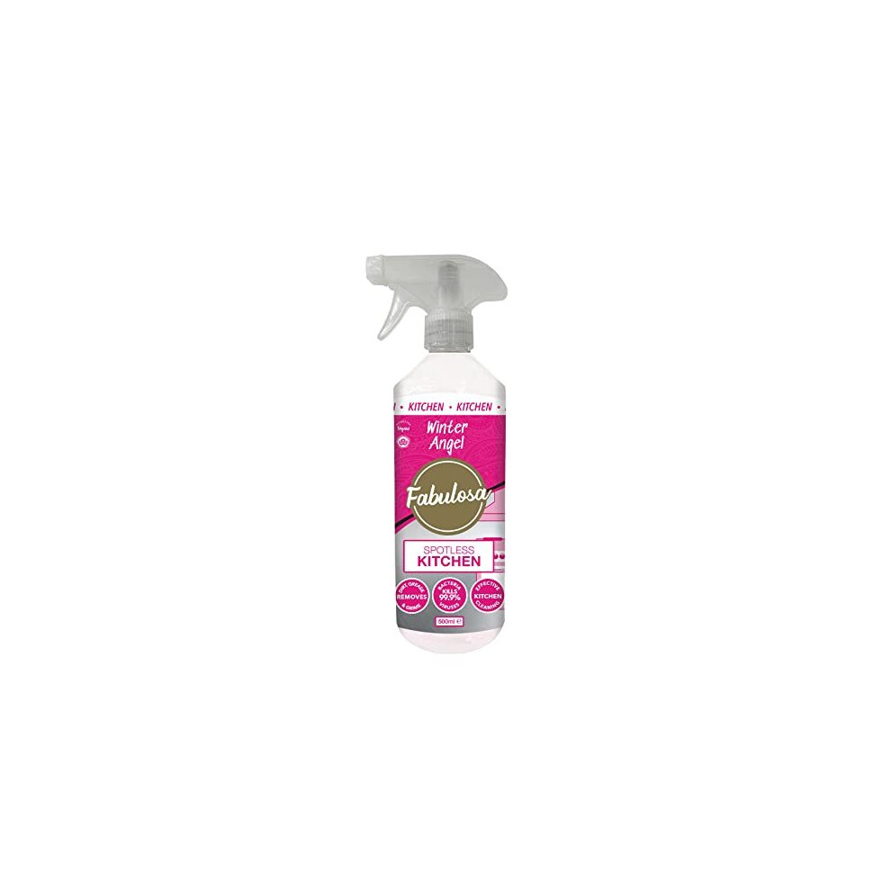 Fabulosa Multi Purpose Antibacterial Spotless Kitchen Cleaner Disinfectant Trigger Spray With Lasting Fragrance, Individual, 500Ml, Winter Angel
