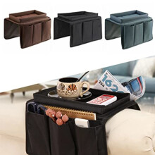 Sofa Chair Couch Armrest Organizer Remote Control Holder Caddy Handset Holder Armchair Storage Bag with Cup Holder for Tablet, Phone, Pad, Book,