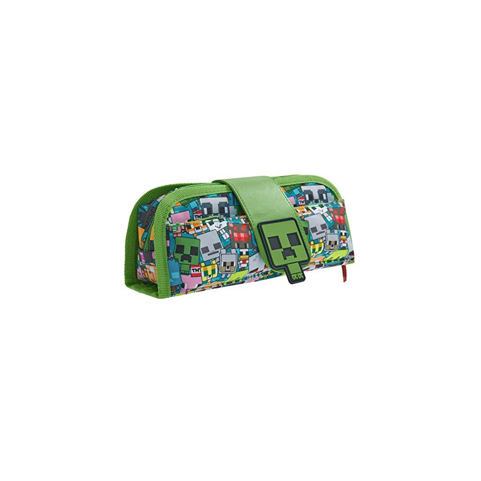 Minecraft Pencil Case For Boys And Girls, Kids Gamer School Supplies Multi Compartments With Detachable Zippered Pen Pouch 2 In 1