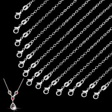 925 Sterling Silver Chains, 26 Pack Necklace Chains DIY Chains Bulk Link Necklace 925 Silver Plated Necklace with Lobster Clasps for Jewellery Making