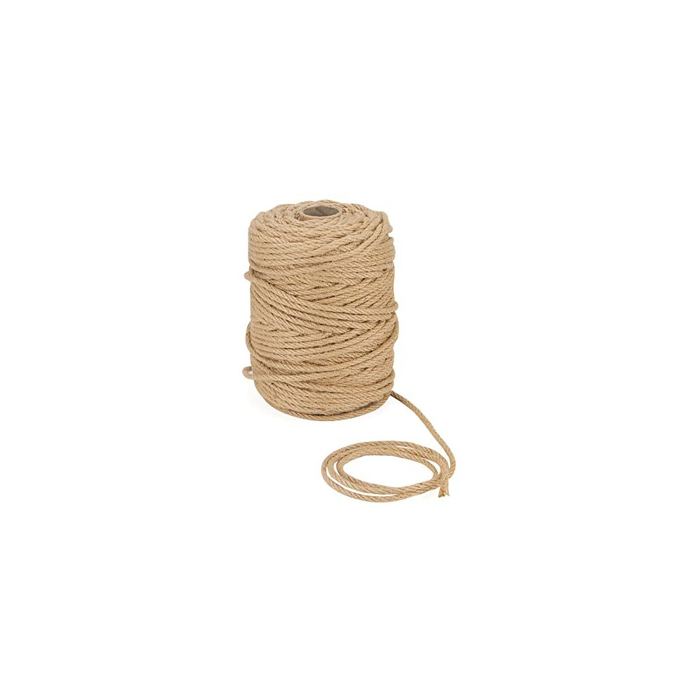 120M X 6Mm Natural Jute Rope, Twisted Hemp Rope, Jute Cord Manila Rope For Craft, Scratching Post 758226535331