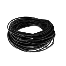 Leather Cord 2mm 5 Metres Black - Cowhide Leather Round Throng String For Bracelet Necklace Jewellery Making DIY Crafts