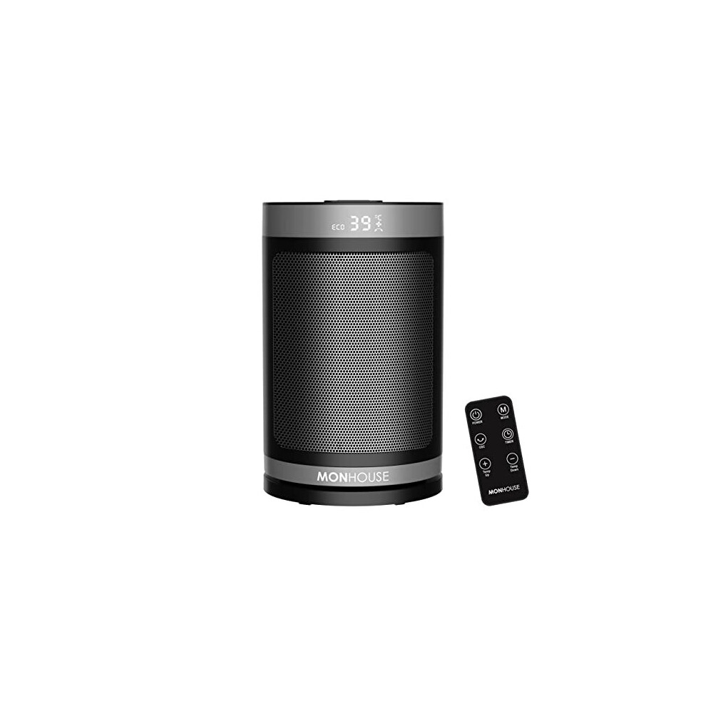 Portable Electric Space Heater - Energy Efficient PTC Ceramic Heater - 120 degree Oscillation, Remote Control, Tip Over & Overheat Protection, Built
