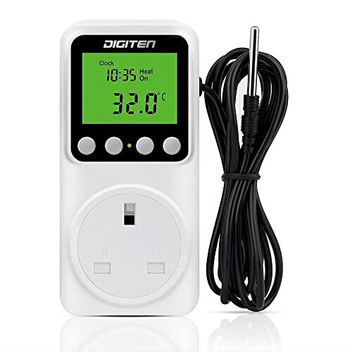 Digital Day-Night Thermostat, 15A Day-Night Temperature Controller, Support Heating/Cooling Mode, Clock Function, / Plug-in Outlet Timer