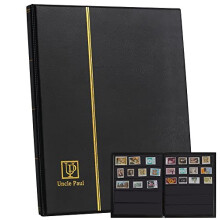 120 Pockets Stamp Album - Mixed Size Artificial Leather Postage Stamp Holder Storage Book Multiple Dimensions for Currency Banknotes Paper Folding