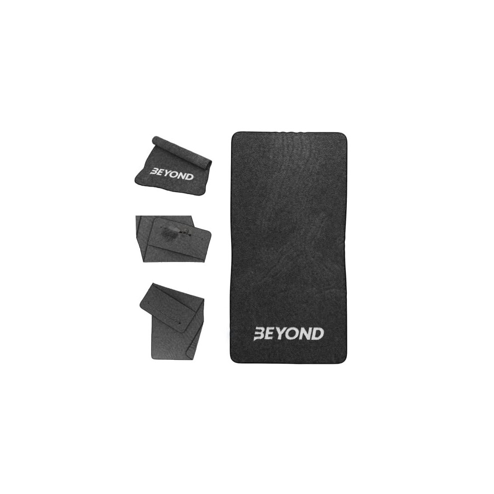 Photos - Yoga Beyond Premium Gym Towel - 100 Cotton, High Absorbent, 40x80cm Hand Towel, For Crossfit, Weightlifting, Gym, Zip Pocket - Bl