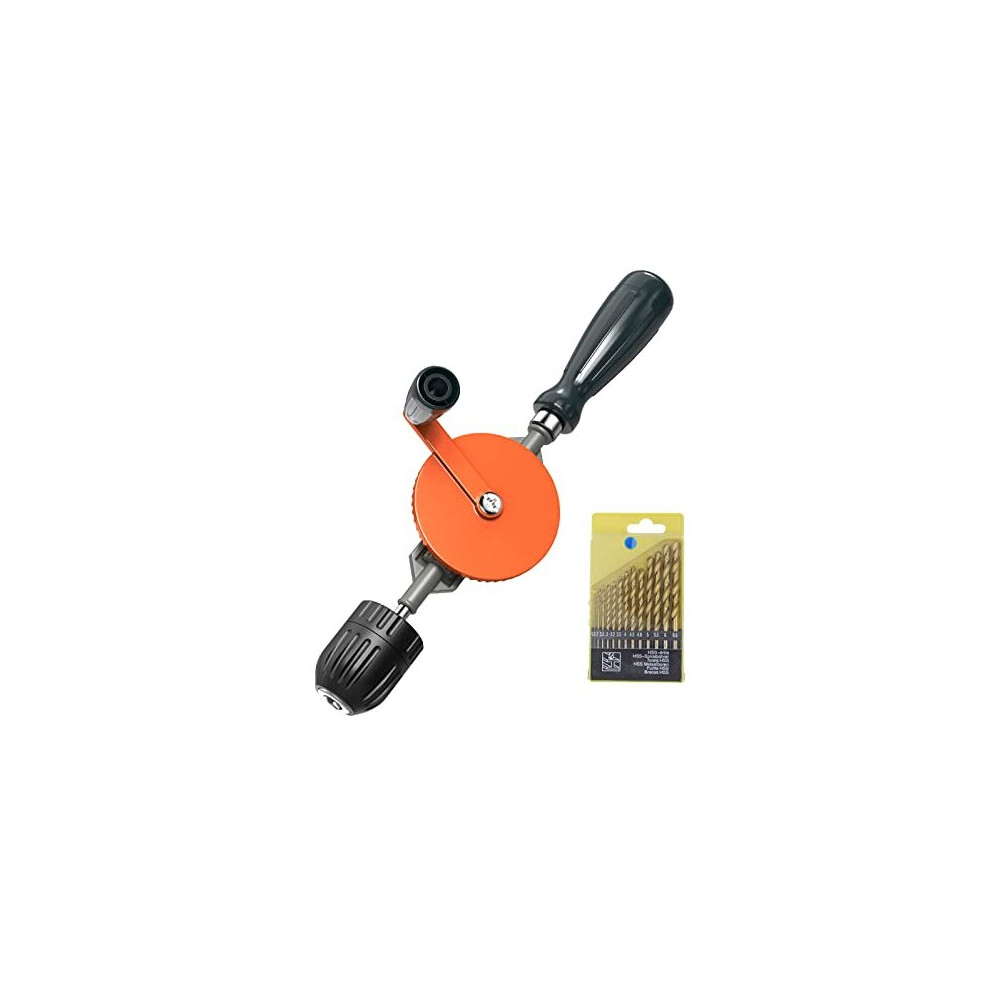Photos - Drill / Screwdriver Hand Drill, Powerful 3/8 inches  Capacity Hand Drill Manual with Precision Keyless Drill Chucks, Cast Steel Manual D(1-10mm)