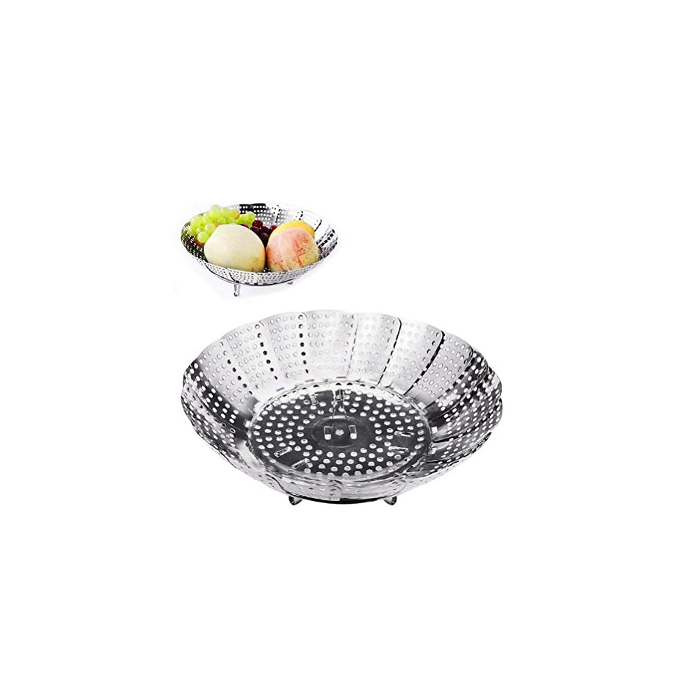 Aomig Vegetable Steamer Basket, Stainless Steel Adjustable Folding Steamer Instant Pot And Pressure Cooker Accessories