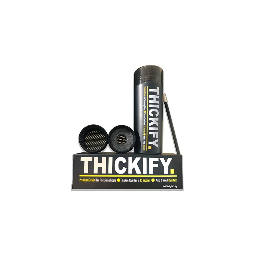 Thickify Hair Fibres For Thinning Hair Undetectable & Natural - 28G Bottle - Completely Conceals Hair Loss Instantly - Hair Thickener & Topper For Fine Hair