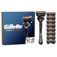 ProGlide Men's Razor with Flexball Technology + 9 Razor Blade Refills with Precision Trimmer, 5 Anti-Friction Blades