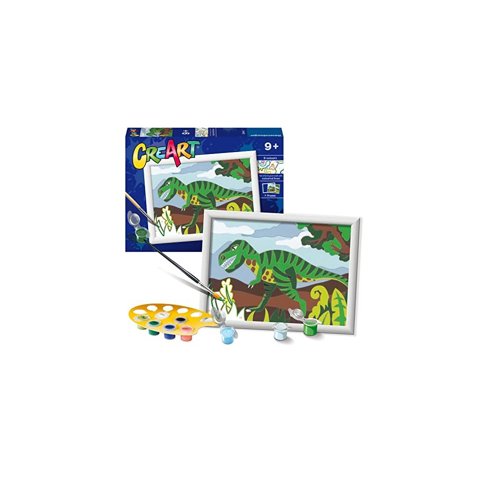 CreArt Roaming Dinosaurs Paint by Numbers for Children Age 7 Years Up - Painting Arts and Crafts Kits for Kids