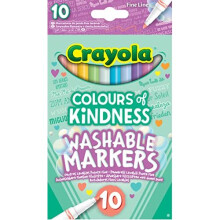 Colours of Kindness Washable Fine Line Markers - Assorted Colours (Pack of 10) | Colours That Represent Good Feelings | Ideal for Kids Aged 3+