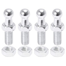 4pcs Gas Strut Ball Studs 10mm M8x13mm Ball Studs Screws with M8 Ball Screws Fits for 10mm Ball Sockets Ball End Fitting Gas Struts With Nuts
