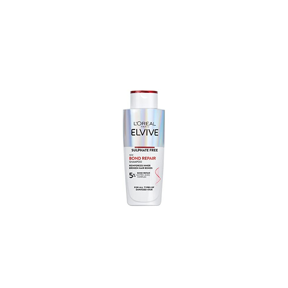 Elvive Bond Repair Shampoo by L'Oreal Paris, for Damaged Hair, for Deep Repair, Bonding Hair Care, 200ml