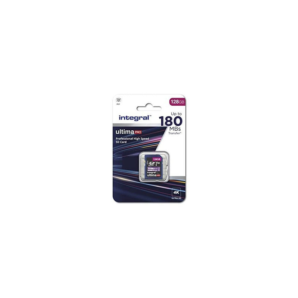 128GB SD Card 4K Video Read Speed 180MB/s and Write Speed 90MB/s SDXC V30 U3 180-V30 Our Fastest Ever High Speed SD Memory Card