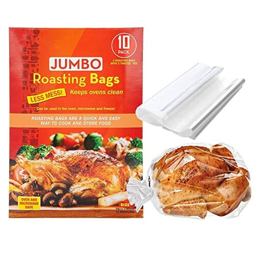 Pack of 10 Roasting Bags, 25cmx38cm, Perfect for Cooking Chicken