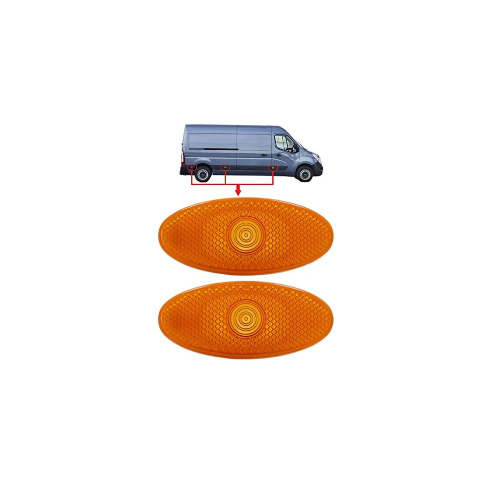 2X Side Marker Indicator Lamp Lens For Renault Master Mk3 Vauxhall Movano B Mk2 Nissan Nv400 261B00001r 4419475 2618000Q0a Light/Amber 730734586159