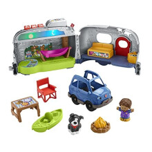 Little People Toddler Playset & Camper Learning Toy with Lights and Music for Toddlers, Multi-Language Version, HPF44