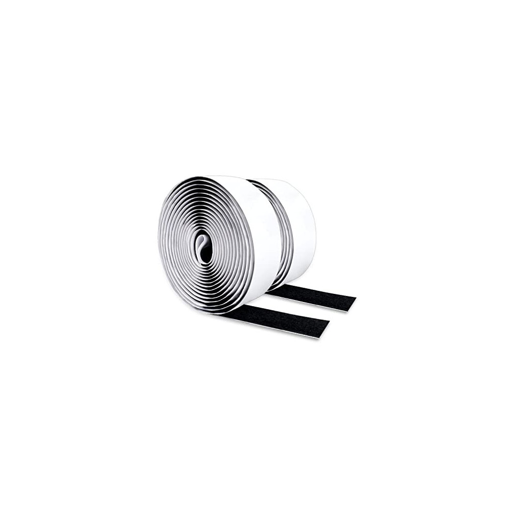 2M Self Adhesive Hook And Loop Tape, Extra Strong Double-Sided Sticky Tape Back Fastening Tape, 20 Mm Width, Black 744173783635