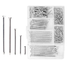 250 Assorted Flat Head Nails Perfect for Wood and Hanging Pictures, Long, Medium and Small Wall Nails for DIY and Crafts, Home Décor, Woodwork,