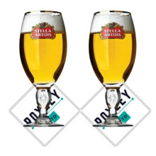 Roxley | Stella Artois Pint Glasses X2 | Also Comes with X2 Branded Beer Mats | Lager Beer Glass 56Cl Size Glass Man Cave | Made in UK