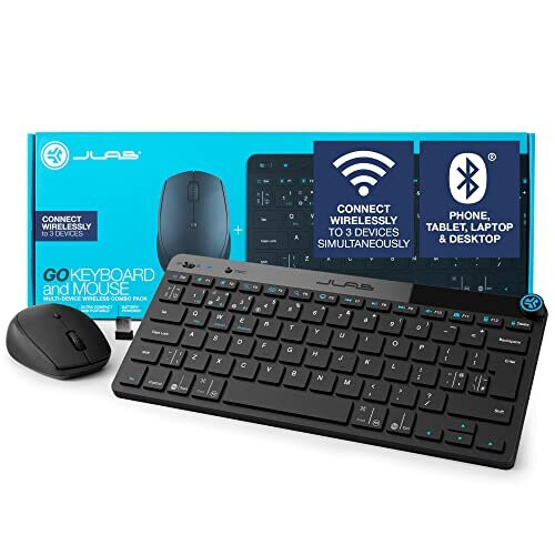 JLab Go Bundle - Bluetooth & Wireless Keyboard and Mouse Set - Multi Device Computer Keyboard & Mice Combos - Compatible with