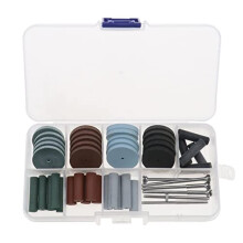 46PCS Polishing Wheels Kit 20PCS Silicone Rubber Polishing Wheels & 20PCS Polishing Particle & 6PCS Mandrel Shank for Jewelry Making Woodworking &