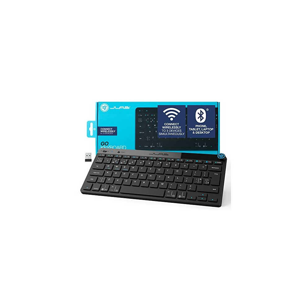 Go Wireless Keyboard - Small Bluetooth Keyboard, USB Dongle & Bluetooth Multi Device Connectivity, Compatible with Apple/Windows/Tablet/iPad/PC/Laptop-image-OPC-PBR9R7S-NEW