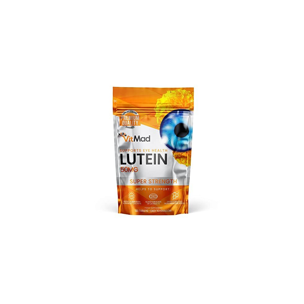 Lutein 50mg 120 Tablets - Supports Eye Health Supplement