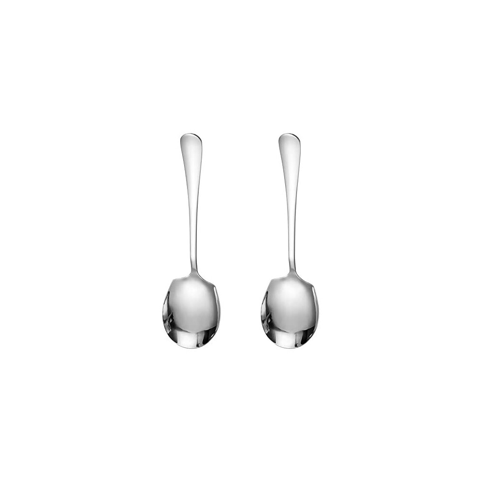 2 Pcs Stainless Steel Large Buffet Serving Spoons Stainless Steel Serving Spoon Silver Serving Spoons with Long Handle for Kitchen Restaurant Banquet