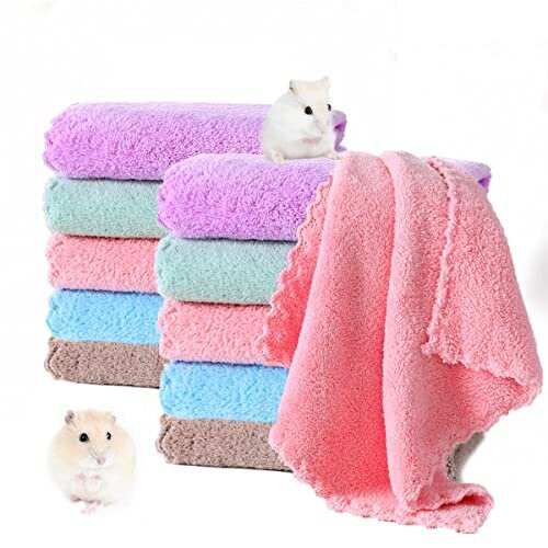 10 Pieces Small Animal Plush Bed guinea Pig Blanket 11.81 11.81in Hamster Fleece Cage Liners for Cage Accessories for Rabbit Bunny Chinchilla on OnBuy