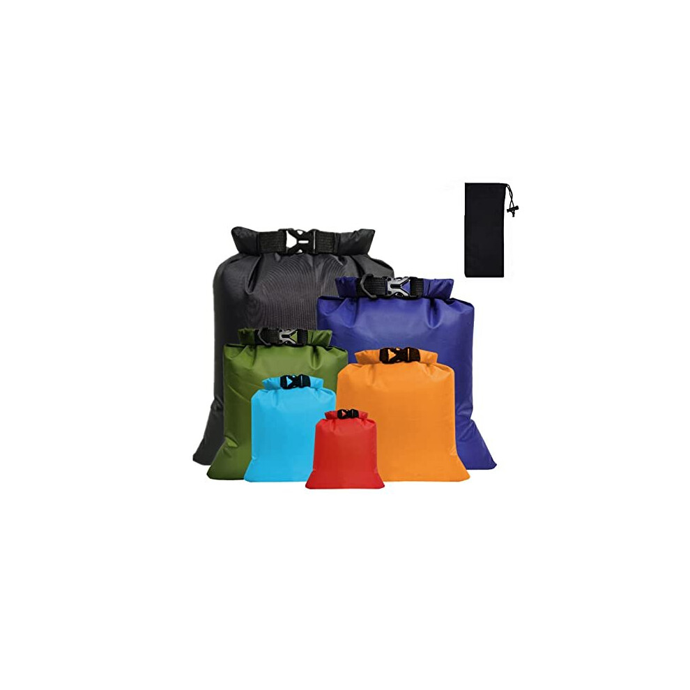CNMTCCO Waterproof Dry Bag Set 6 Pcs,Lightweight Drybag Canoe Bags with 1.5L, 2.5L, 3L, 3.5L, 5L, 8L Waterproof Bag for Kayaking Rafting Boating Hiking