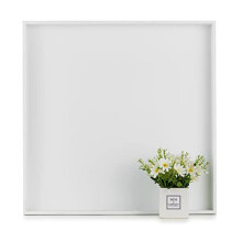 Square Large Ottoman Tray: Modern Extra Large White Serving Decorative Trays with Cutout Handles for Living Room Coffee Table Home, 20"