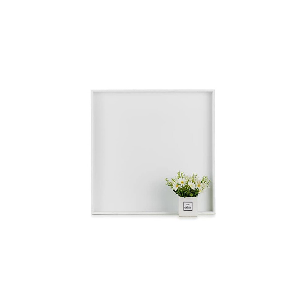 Square Large Ottoman Tray: Modern Extra Large White Serving Decorative Trays with Cutout Handles for Living Room Coffee Table Home, 20