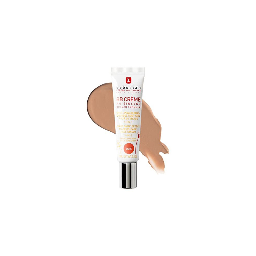 Erborian Cream/Gold - Bb With Ginseng - Complexion - "Baby Skin" Effect - Korean Cosmetic Treatment 5 -In -1 For Spf 20 - 15 Ml