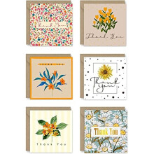 12/24 Thankyou cards multipack with envelopes - Greeting cards for wedding, kids, graduation - Fully recyclable and Eco-friendly - 300 GSM