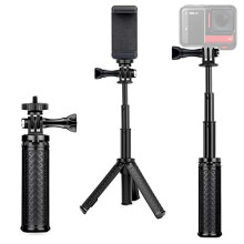 3-in-1 Portable Extendable Vlog Selfie Stick Tripod Stand for GoPro Hero 11/10/9/8/7/6/5/4 3/2/, Fusion, Max, Session, AKASO, SJCAM, Insta 360, DJI