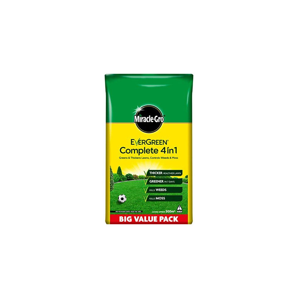 Miracle-Gro Evergreen Complete 4-In-1 Lawn Food, Weed & Moss Control, 500 M2