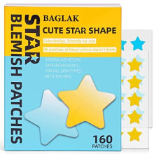Star Shape Pimple Patch -160 Patches - Yellow & Blue, Hydrocolloid Spot Dots - Blemishes Patch - Pimple Stickers, Patches To Cover Facial Blemishes