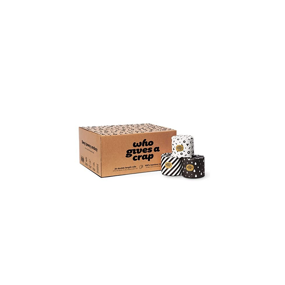 Who Gives A Crap – Premium Bamboo Toilet Paper | Box Of 24 Rolls (3-Ply, 370 Sheets) | Soft, Strong, Sustainable, Biodegradable, Plastic-Free