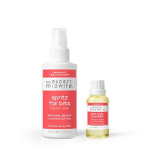 Birth Prep & Recovery Duo with Multi-Award Winning Perineal Spray Spritz for Bits and Peri Prep Your Bits Perineal Massage Oil (Pack of 2)