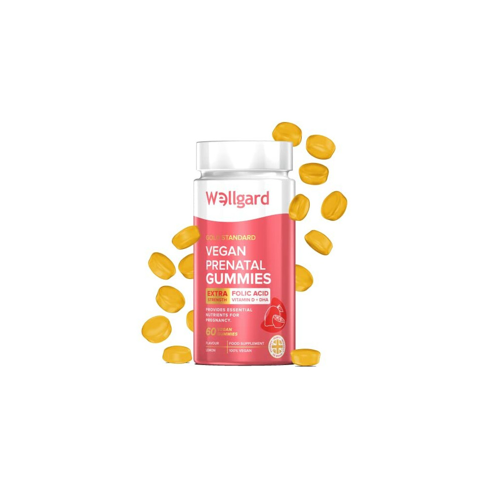Wellgard Vegan Prenatal Gummies By - Pregnancy Vitamin Gummies For Women, Dha, Folic Acid, Vitamin D3, Uk Formulated