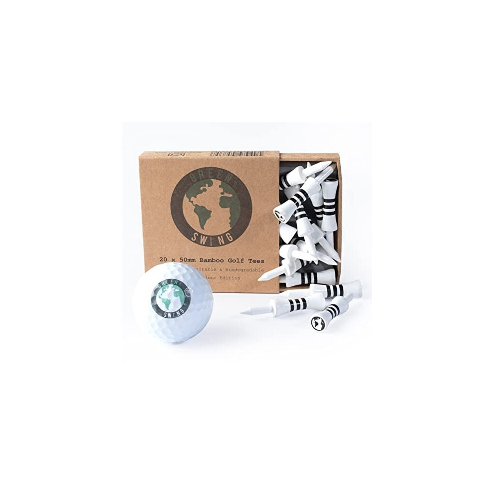 Photos - Golf Bamboo  Tees 50mm | Strong Sustainable Biodegradable | 20pcs (Full Colour Edition)