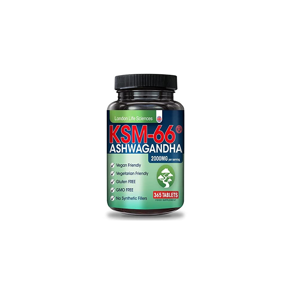 London Life Sciences 365 Tablets | Ksm-66 Ashwagandha | 2000Mg | +5% Withanolides | Highest Concentration Vegan Organic Root Extract | Made In Uk | London Life Sciences?